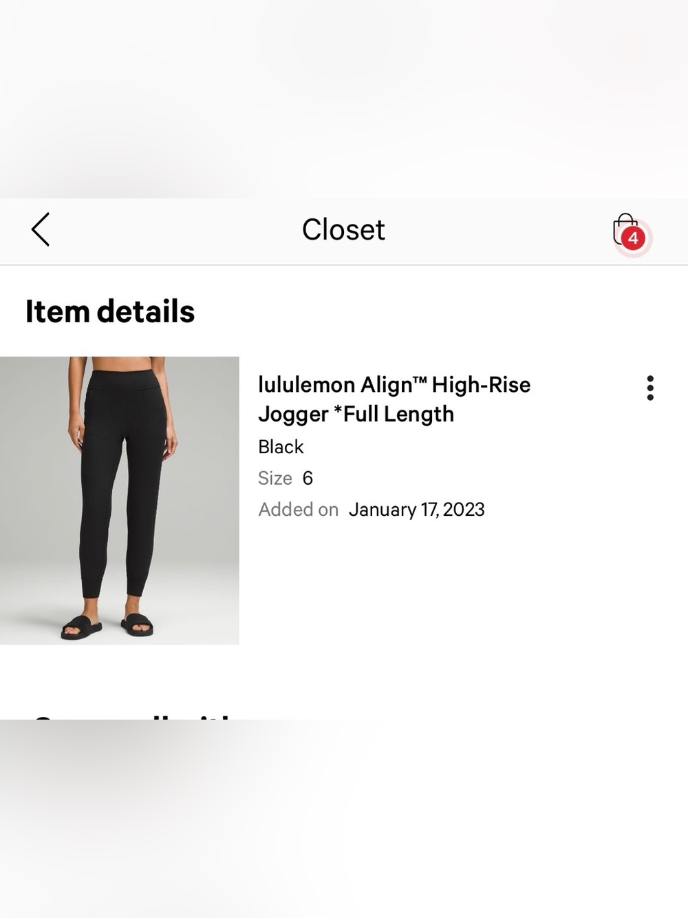 lululemon High-Rise Jogger Cropped  - Black